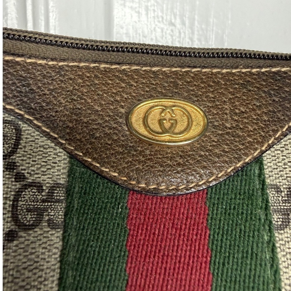 Vintage GUCCI Authentic Sherry GG Shoulder Bag Brown‎ Monogram Coated Canvas - Picture 9 of 13
